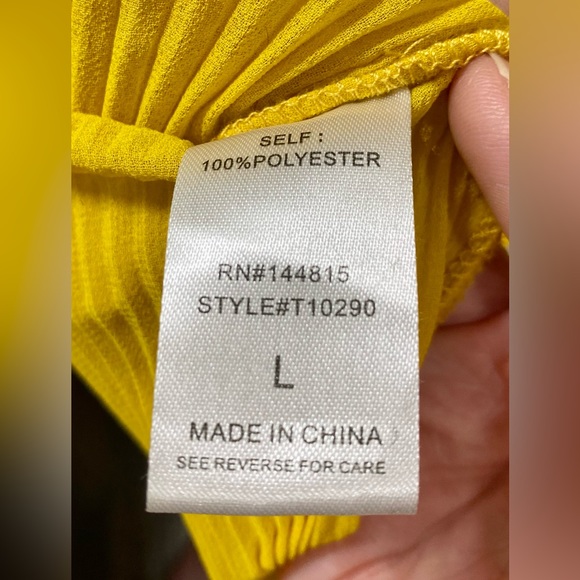 Lovesong Mustard Ruffle Sleeve Blouse - Picture 6 of 10